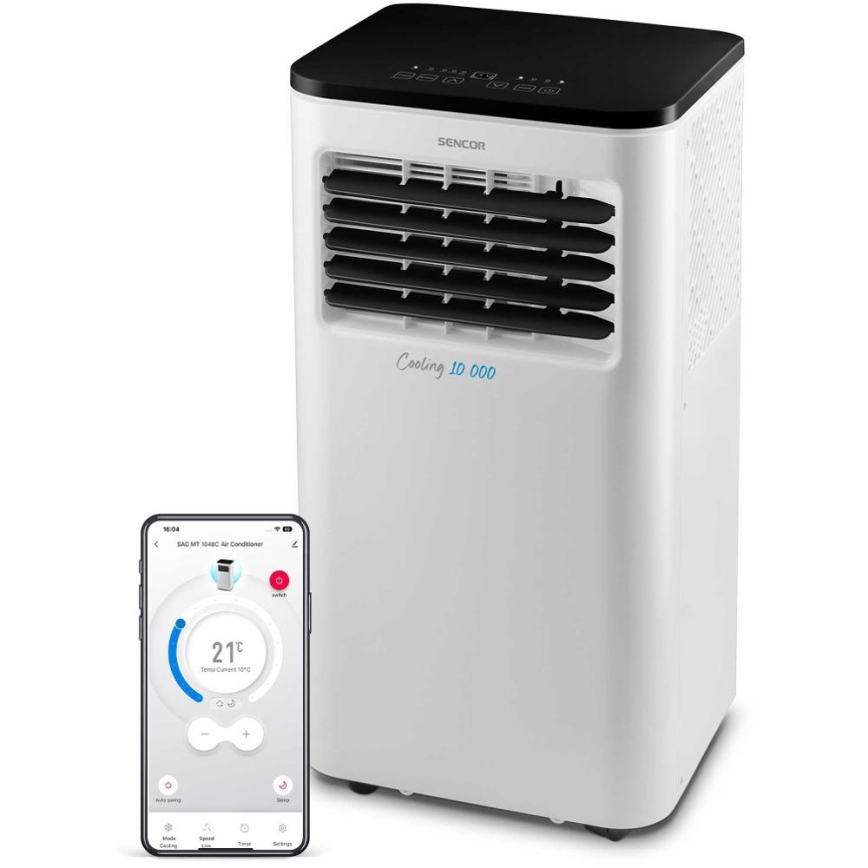 Sencor - Pametna prenosna klima 3 u 1 sa kompletnom opremom 1050W/230V 10000 BTU Wi-Fi + daljinski upravljač