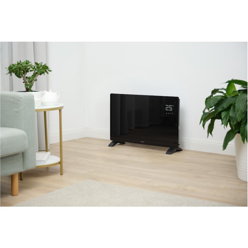 Sencor - Pametni električni direktni grejač/konvektor 2000 W/230 V IP24 Wi-Fi crna + daljinski upravljač