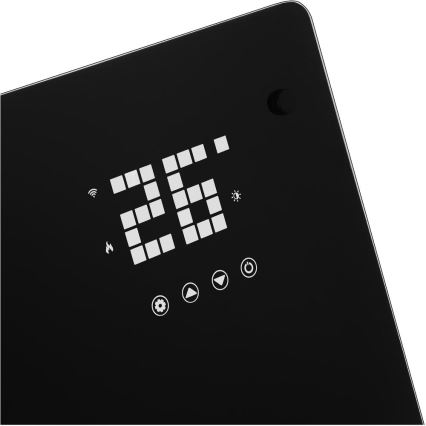 Sencor - Pametni električni direktni grejač/konvektor 2000 W/230 V IP24 Wi-Fi crna + daljinski upravljač