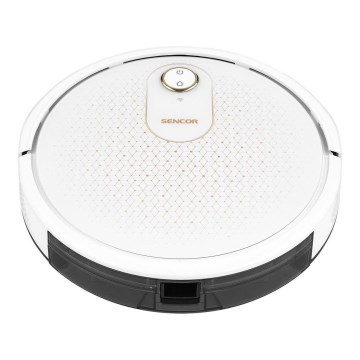 Sencor - Pametni robotski usisivač sa mopom 2u1 28W/2600 mAh Wi-Fi beo + daljinski upravljač