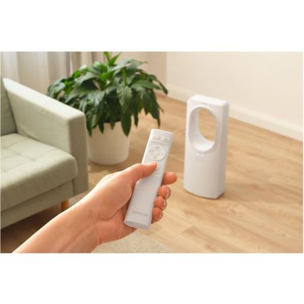 Sencor - Podni bezlopatni ventilator 50W/230V beli + daljinski upravljač