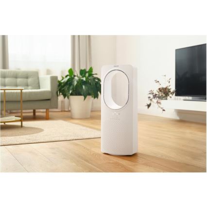 Sencor - Podni bezlopatni ventilator 50W/230V beli + daljinski upravljač