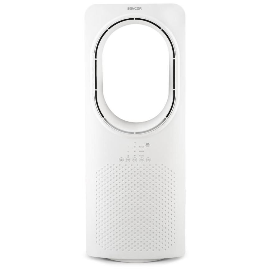 Sencor - Podni bezlopatni ventilator 50W/230V beli + daljinski upravljač