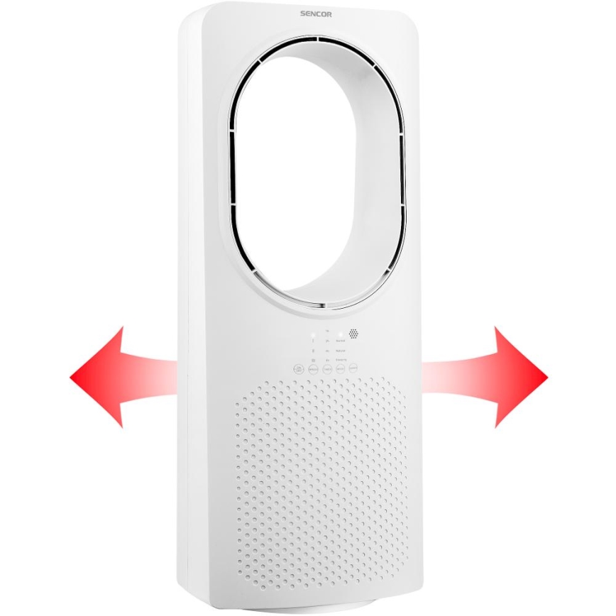 Sencor - Podni bezlopatni ventilator 50W/230V beli + daljinski upravljač