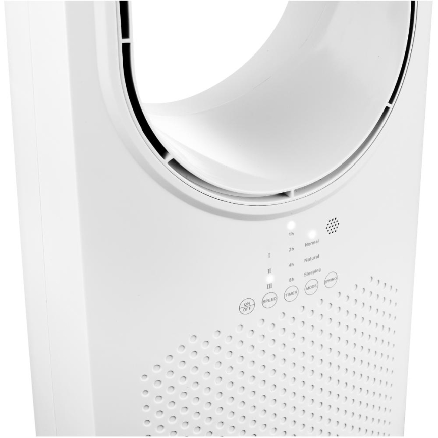 Sencor - Podni bezlopatni ventilator 50W/230V beli + daljinski upravljač