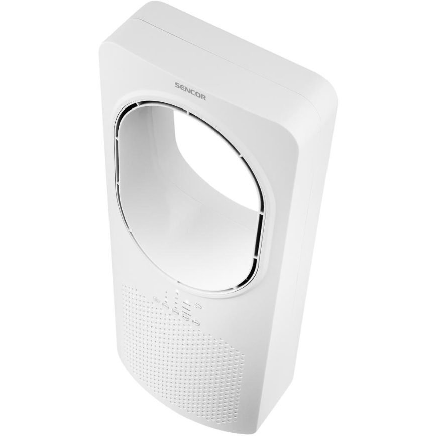 Sencor - Podni bezlopatni ventilator 50W/230V beli + daljinski upravljač