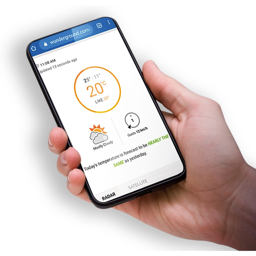 Sencor - Profesionalna meteostanica sa LCD displejem u boji 5V/1xCR2032 + 3xAA Wi-Fi