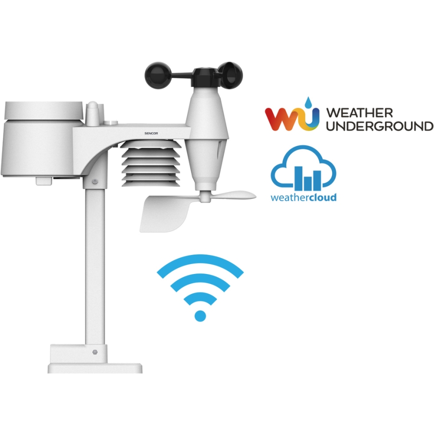 Sencor - Profesionalna meteostanica sa LCD displejem u boji 5V/1xCR2032 + 3xAA Wi-Fi