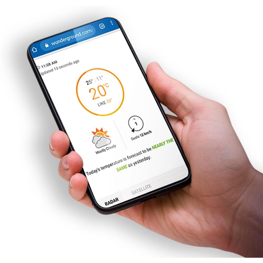 Sencor - Profesionalna meteorološka stanica sa LCD displejem u boji i budilnikom 5V/1xCR2032 + 3xAA Wi-Fi