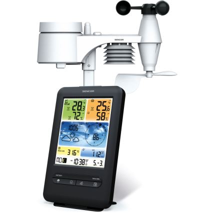 Sencor - Profesionalna meteorološka stanica sa LCD ekranom u boji 1xCR2032 + 3xAA Wi-Fi