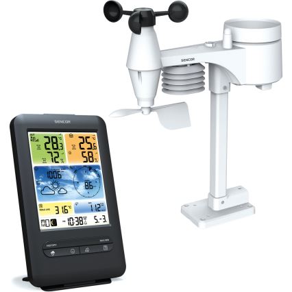 Sencor - Profesionalna meteorološka stanica sa LCD ekranom u boji 1xCR2032 + 3xAA Wi-Fi
