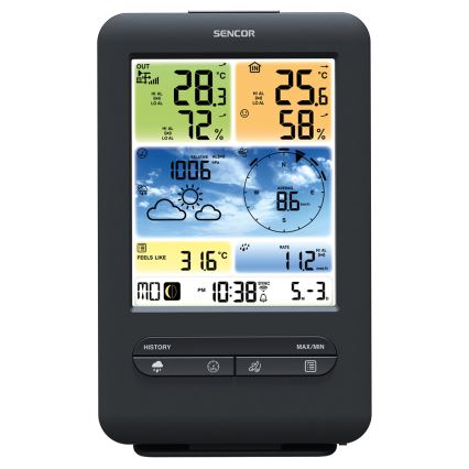 Sencor - Profesionalna meteorološka stanica sa LCD ekranom u boji 1xCR2032 + 3xAA Wi-Fi