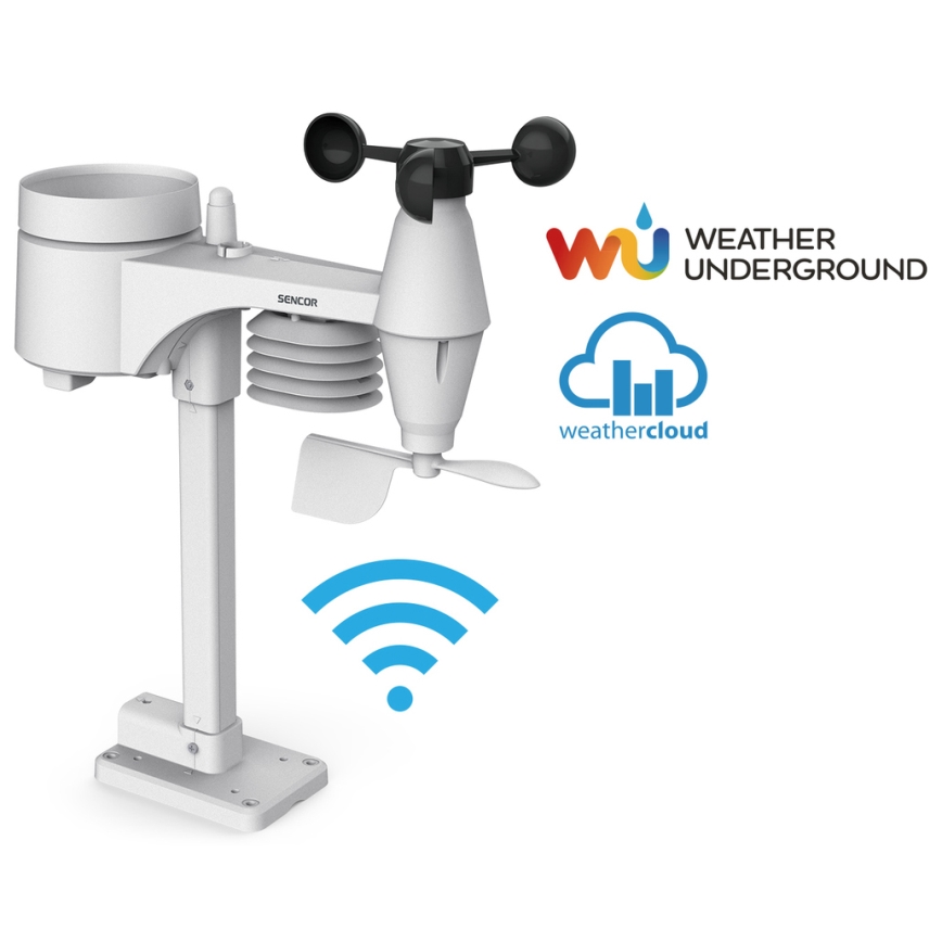 Sencor - Profesionalna meteorološka stanica sa LCD ekranom u boji 1xCR2032 + 3xAA Wi-Fi