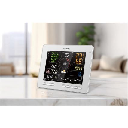 Sencor - Profesionalna meteostanica sa LCD displejom u boji 5V 1xCR2032 + 3xAA + 2xAA Wi-Fi Tuya