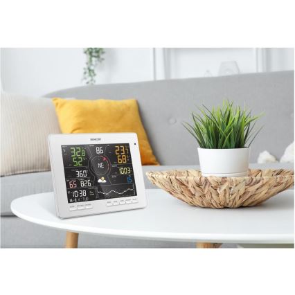 Sencor - Profesionalna meteostanica sa LCD displejom u boji 5V 1xCR2032 + 3xAA + 2xAA Wi-Fi Tuya