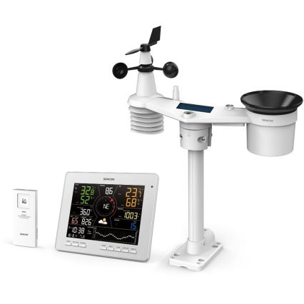 Sencor - Profesionalna meteostanica sa LCD displejom u boji 5V 1xCR2032 + 3xAA + 2xAA Wi-Fi Tuya