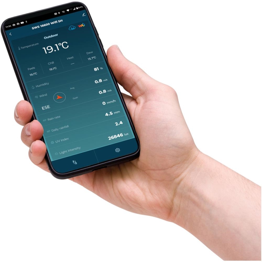 Sencor - Profesionalna meteostanica sa LCD displejom u boji 5V 1xCR2032 + 3xAA + 2xAA Wi-Fi Tuya