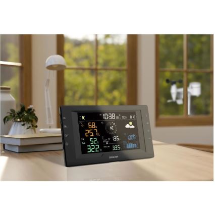 Sencor - Profesionalna meteorološka stanica sa LCD displejem u boji i budilnikom 5V/1xCR2032 + 3xAA