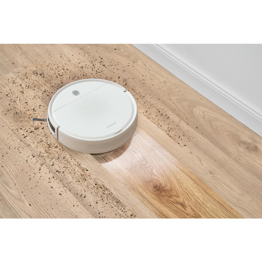 Sencor - Robotski usisivač sa mopom 2 u 1, 18W/1500 mAh, beo + daljinsko upravljanje
