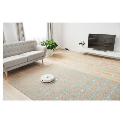 Sencor - Robotski usisivač sa mopom 2u1 50W/5000 mAh Wi-Fi bela + daljinski upravljač
