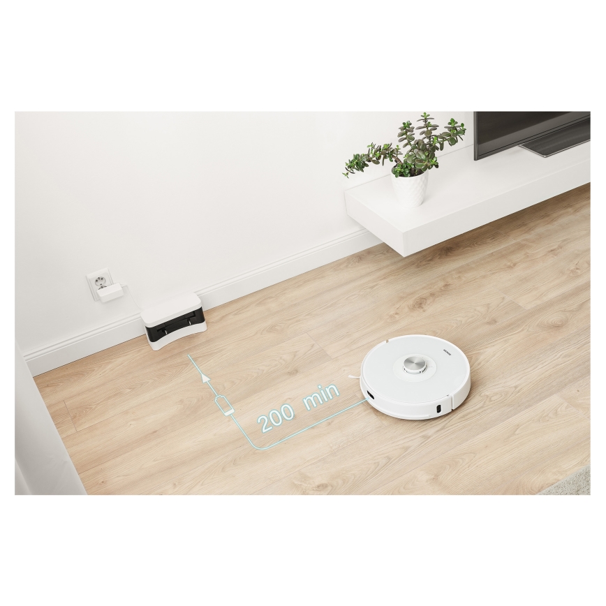 Sencor - Robotski usisivač sa mopom 2u1 50W/5000 mAh Wi-Fi bela + daljinski upravljač