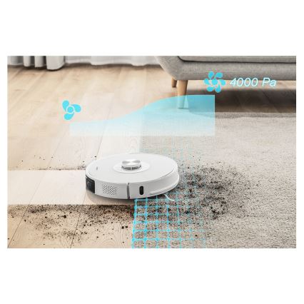 Sencor - Robotski usisivač sa mopom 2u1 50W/5000 mAh Wi-Fi bela + daljinski upravljač