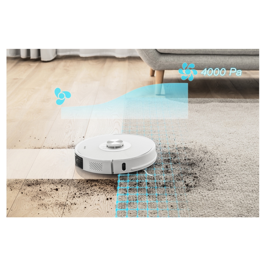 Sencor - Robotski usisivač sa mopom 2u1 50W/5000 mAh Wi-Fi bela + daljinski upravljač