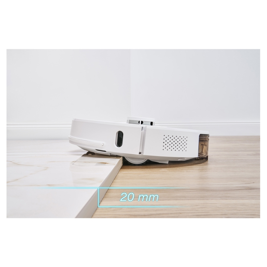 Sencor - Robotski usisivač sa mopom 2u1 50W/5000 mAh Wi-Fi bela + daljinski upravljač