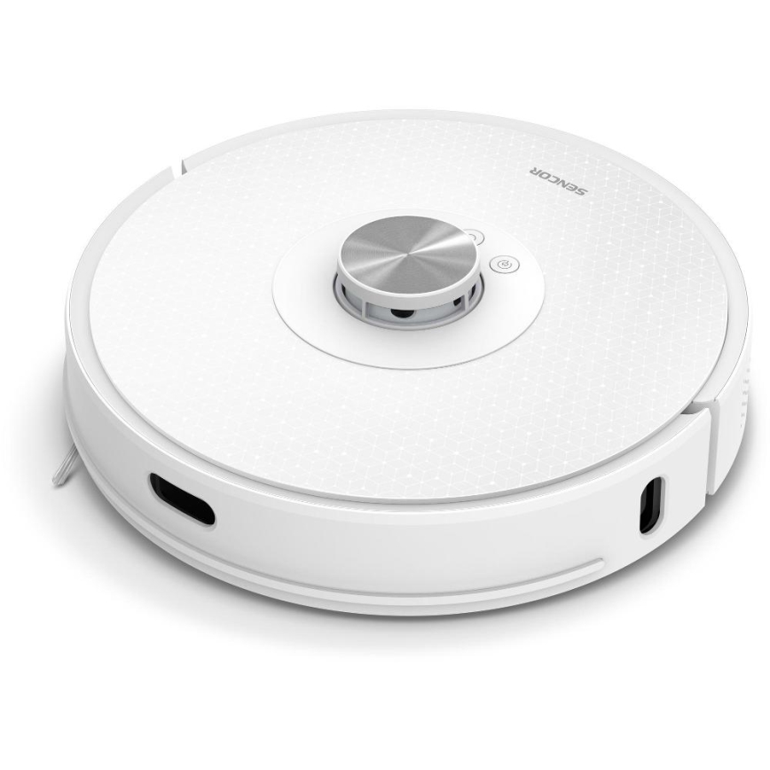Sencor - Robotski usisivač sa mopom 2u1 50W/5000 mAh Wi-Fi bela + daljinski upravljač
