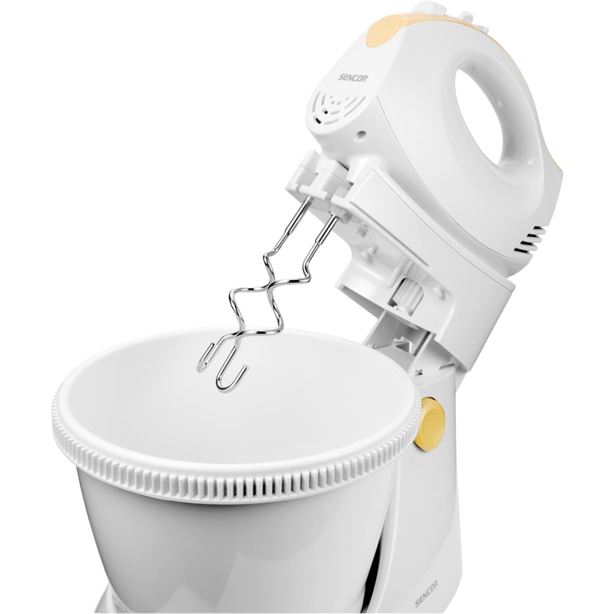 Sencor - Ručni mikser sa rotirajućom posudom 500W/230V bela