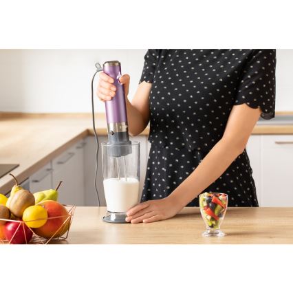 Sencor - Štapni blender 4u1 1200W/230V inox/ljubičasta