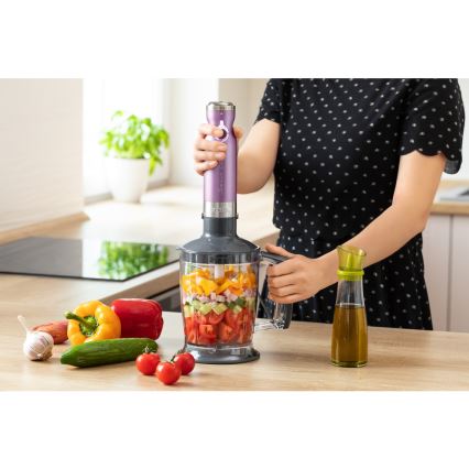 Sencor - Štapni blender 4u1 1200W/230V inox/ljubičasta