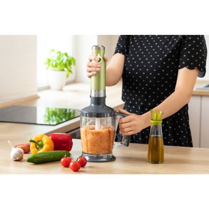 Sencor - Štapni mikser 4u1 1200W/230V inox/zelena