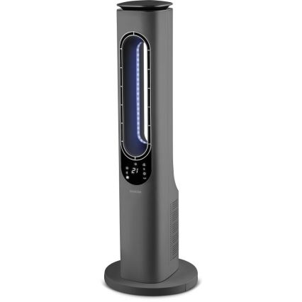 Sencor - Stojeći bezlopatni ventilator sa keramičkim grejnim telom 1200/2000W/230V antracit + daljinski upravljač