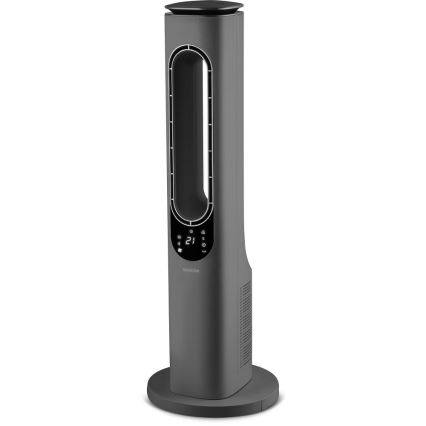 Sencor - Stojeći bezlopatni ventilator sa keramičkim grejnim telom 1200/2000W/230V antracit + daljinski upravljač