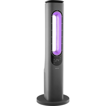 Sencor - Stojeći bezlopatni ventilator sa keramičkim grejnim telom 1200/2000W/230V antracit + daljinski upravljač