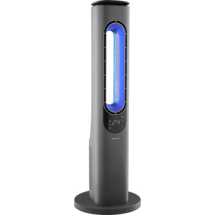 Sencor - Stojeći bezlopatni ventilator sa keramičkim grejnim telom 1200/2000W/230V antracit + daljinski upravljač