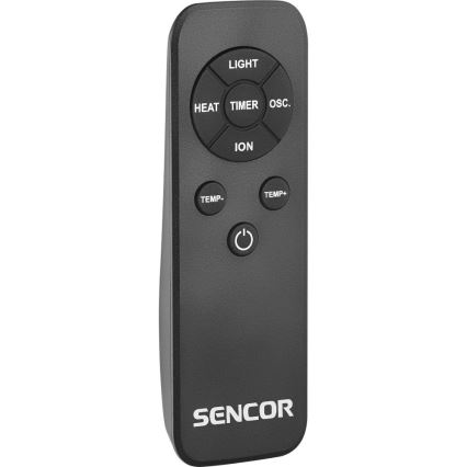Sencor - Stojeći bezlopatni ventilator sa keramičkim grejnim telom 1200/2000W/230V antracit + daljinski upravljač