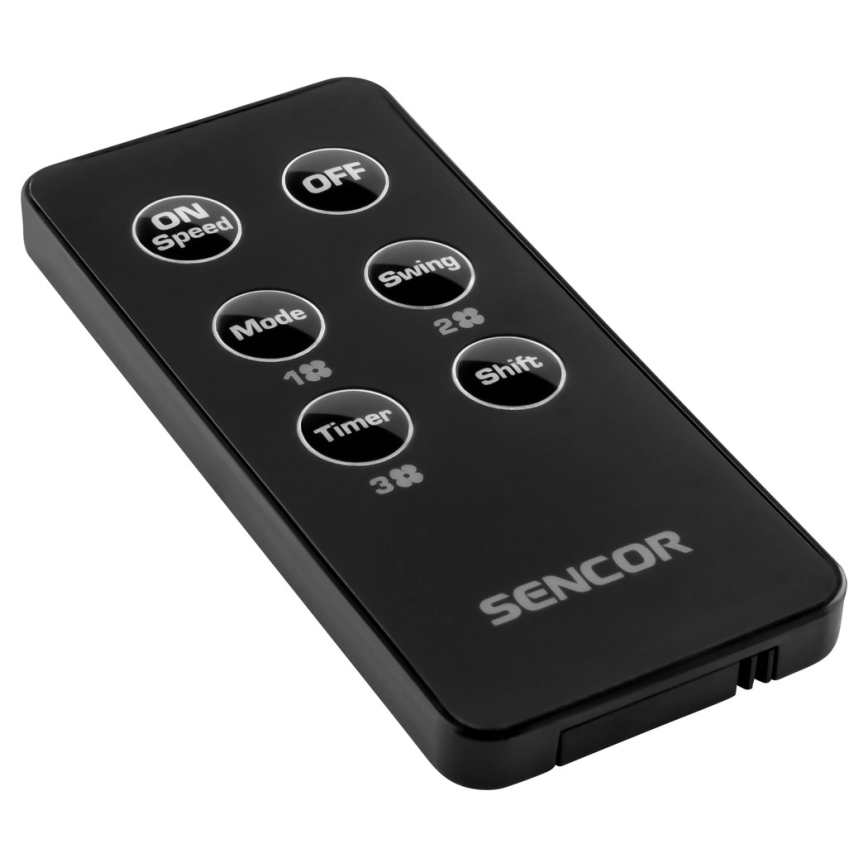 Sencor - Stojni ventilator UltraThin 90W/230V crna + daljinski upravljač