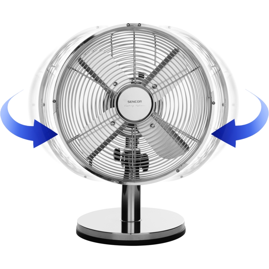 Sencor - Stoni ventilator 30W/230V sjajni hrom