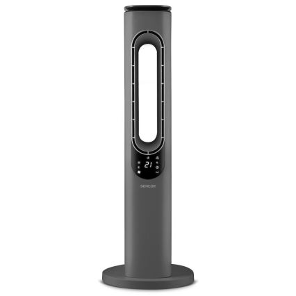 Sencor - Stajaći bezlopatni keramički ventilator 1200/2000 W, 230 V, antracit + daljinski upravljač