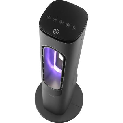 Sencor - Stajaći bezlopatni keramički ventilator 1200/2000 W, 230 V, antracit + daljinski upravljač