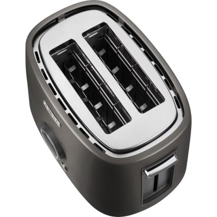 Sencor - Toster sa dva otvora i rešetkom za podgrevanje 1000W/230V antracit