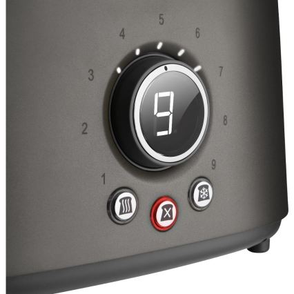 Sencor - Toster sa dva otvora i rešetkom za podgrevanje 1000W/230V antracit