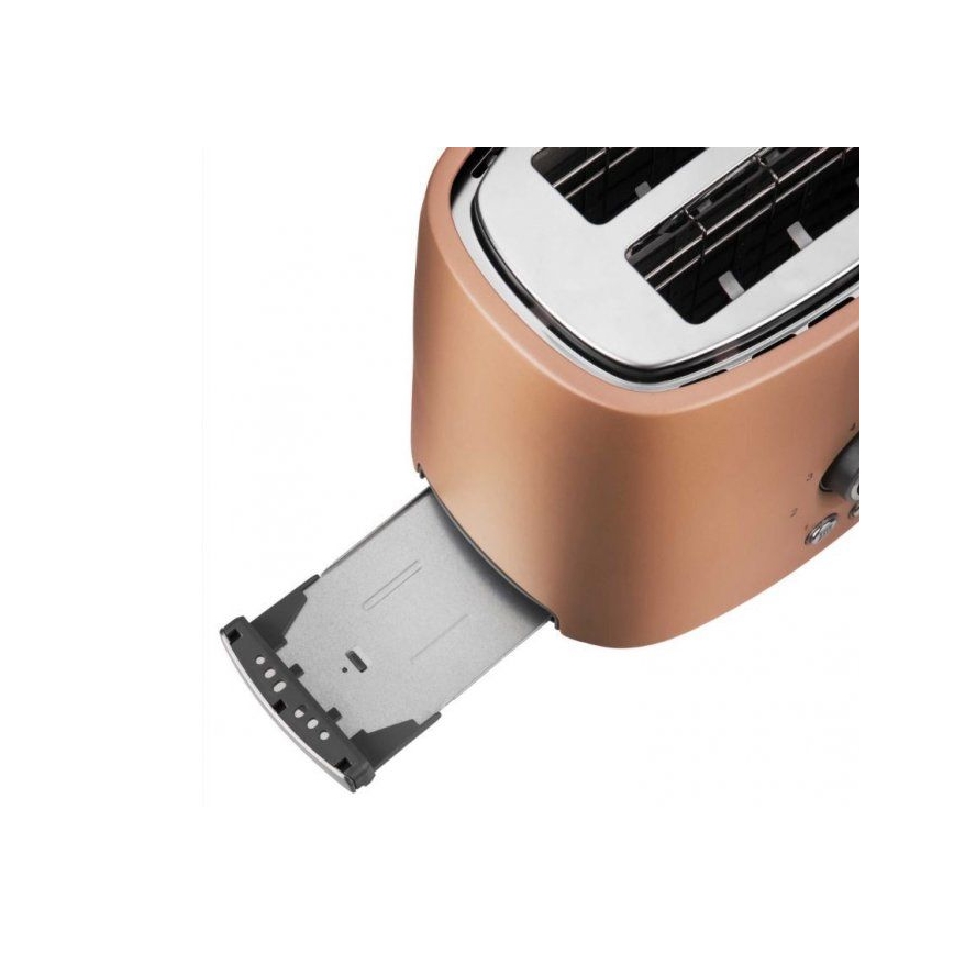 Sencor - Toster sa dva otvora i rešetkom za podgrevanje 1000W/230V bakarne boje