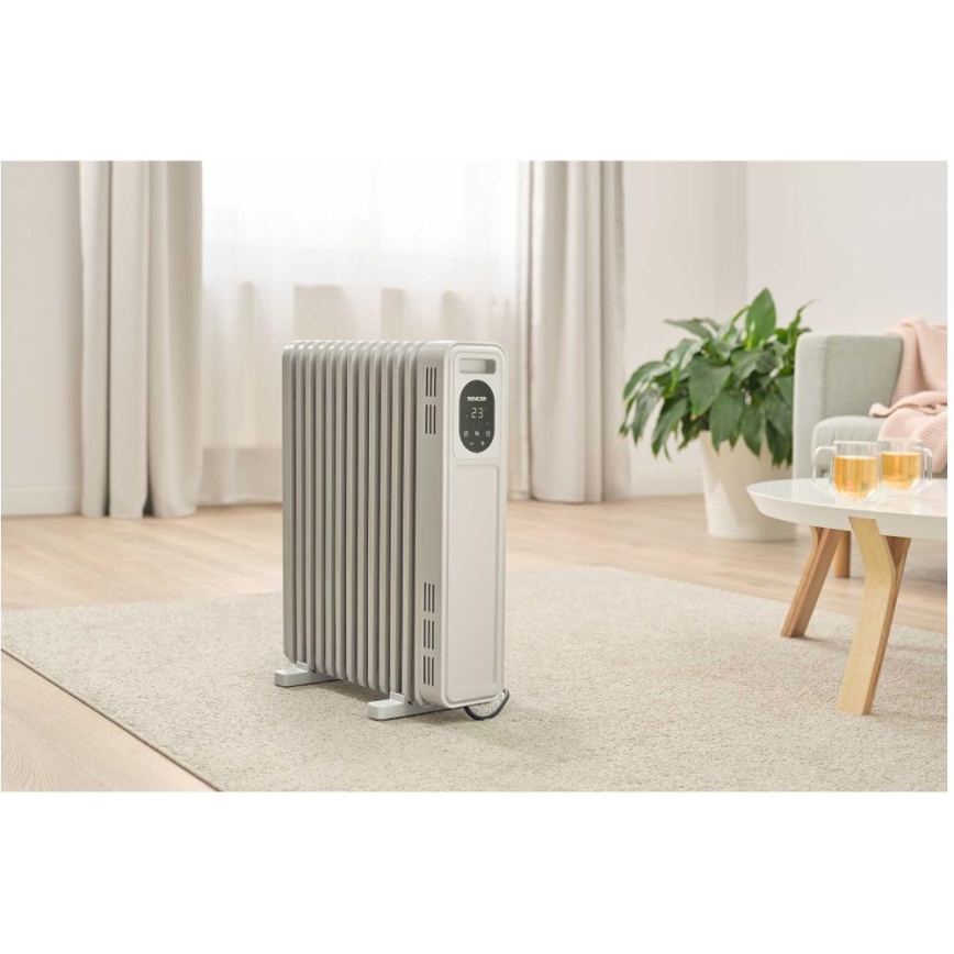 Sencor - Uljni radijator sa 13 rebara 1000/2500 W, 230 V, bela + daljinski upravljač