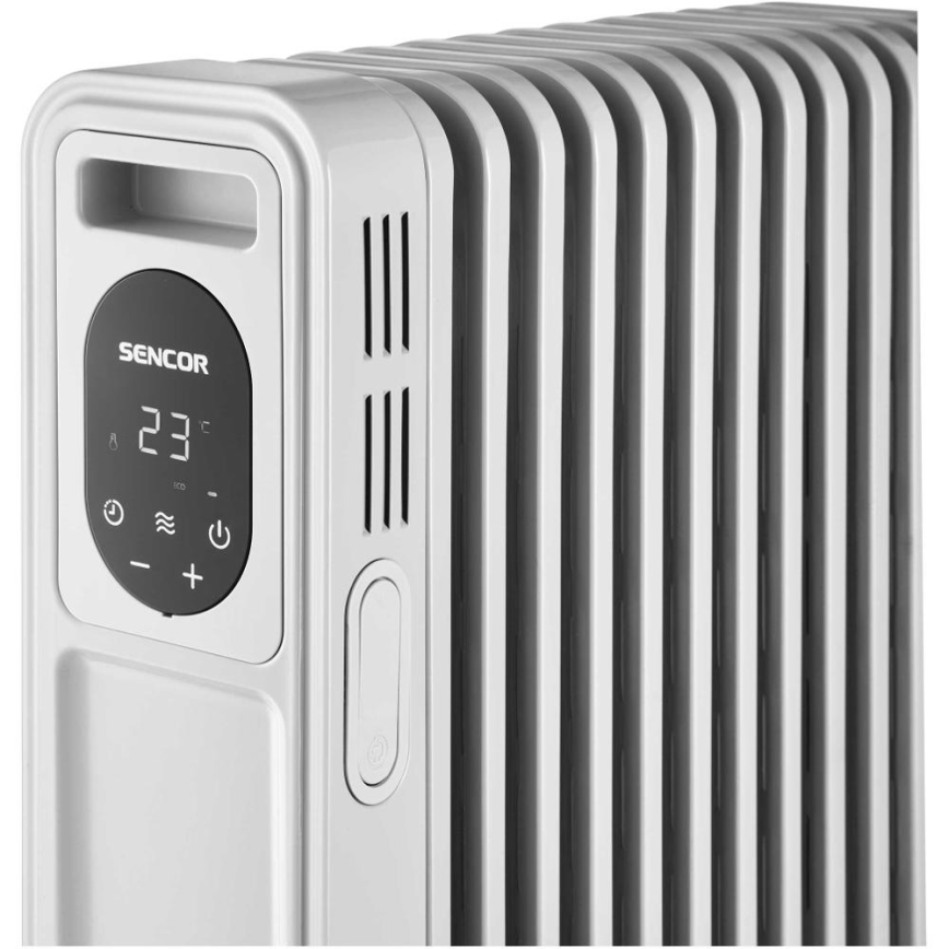 Sencor - Uljni radijator sa 13 rebara 1000/2500 W, 230 V, bela + daljinski upravljač