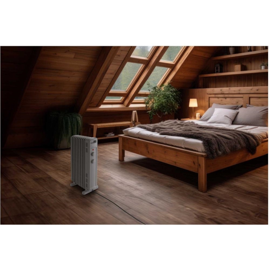 Sencor - Uljni radijator sa 9 rebara 800/1200/2000W/230V bela