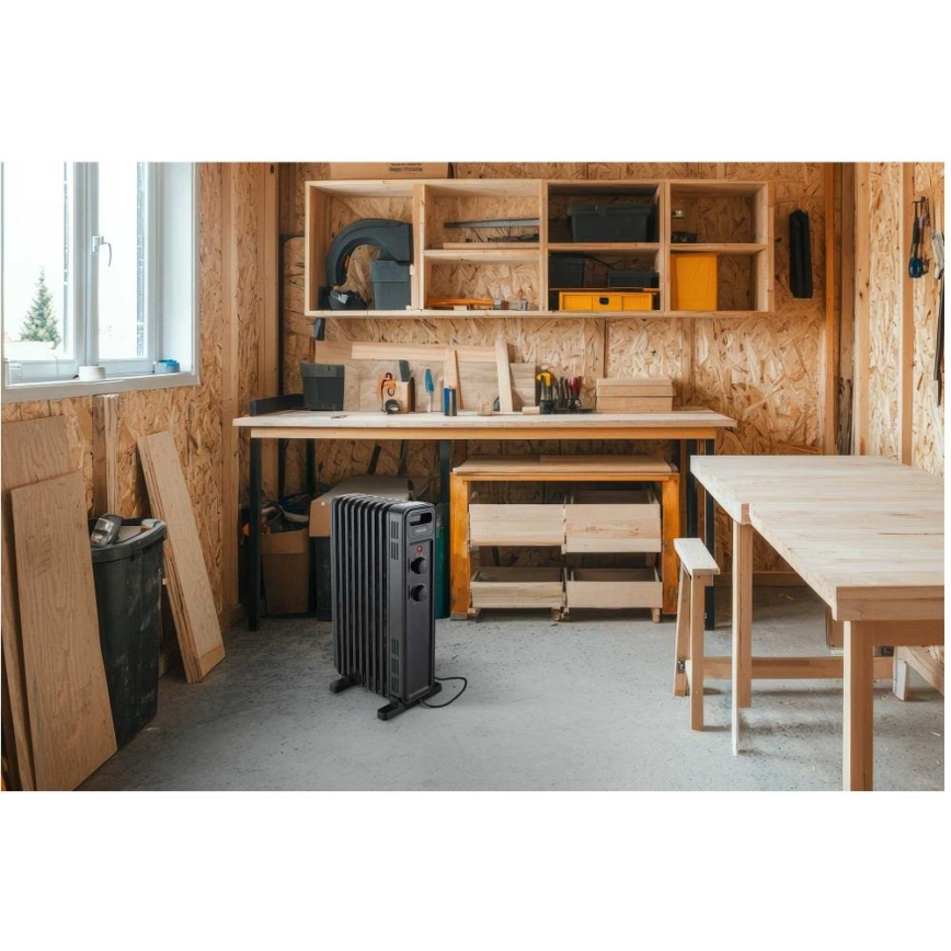 Sencor - Uljni radijator sa 9 rebara 800/1200/2000W/230V crna