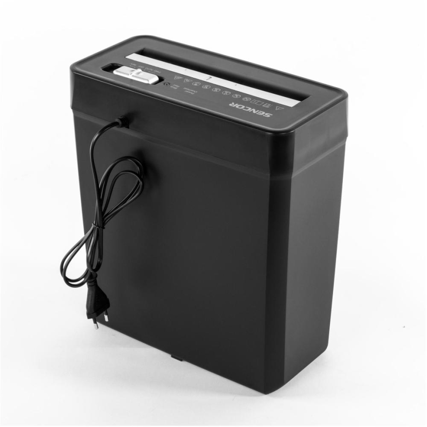 Sencor - Uništavač papira A4 zapremina 10 l 190W/230V crna